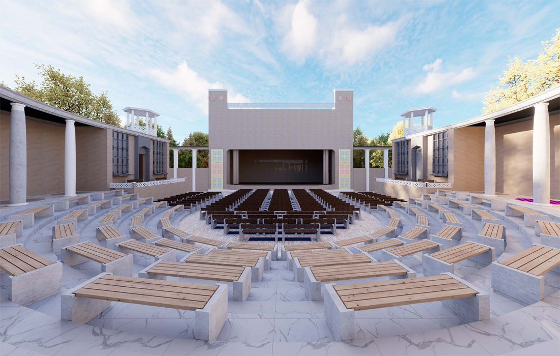 Click to enlarge The renovated theatre’s stage (in common with Maratbek uulu Merali)