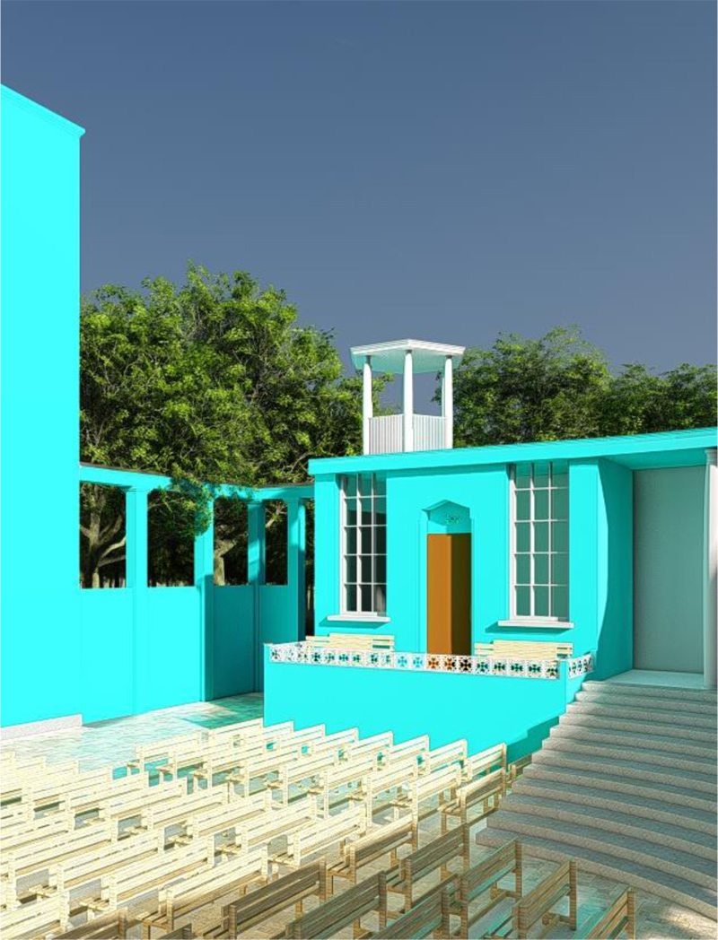 Click to enlarge The Summer theatre’s interior (reconstruction in common with Kylymbek Narynbekov, Mederbek Abdimalikov and Kerim Asylbekov)